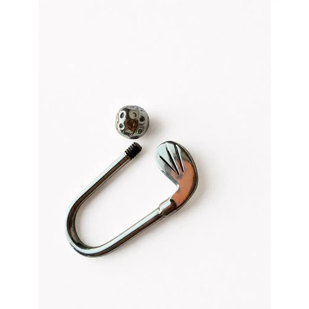 Sterling Silver 925 Golf Key Ring Screw-Off Golf Ball Keychain Vintage Golfcore